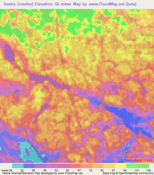 Vastra Granhed,Sweden Elevation Map