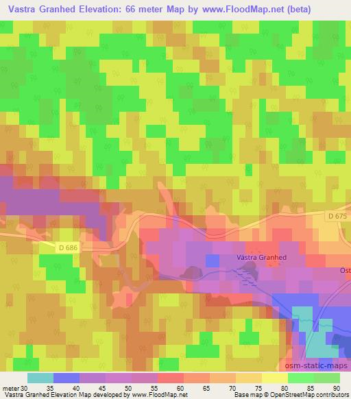 Vastra Granhed,Sweden Elevation Map