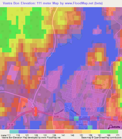 Vastra Bon,Sweden Elevation Map