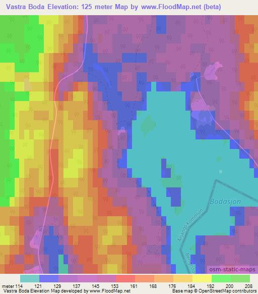 Vastra Boda,Sweden Elevation Map