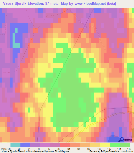 Vastra Bjurvik,Sweden Elevation Map