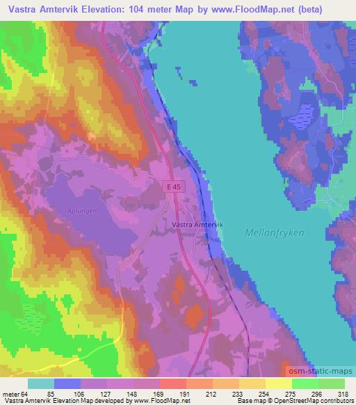 Vastra Amtervik,Sweden Elevation Map