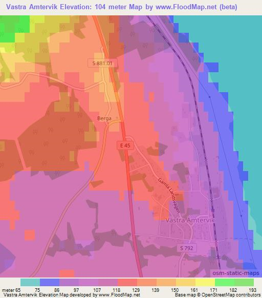 Vastra Amtervik,Sweden Elevation Map