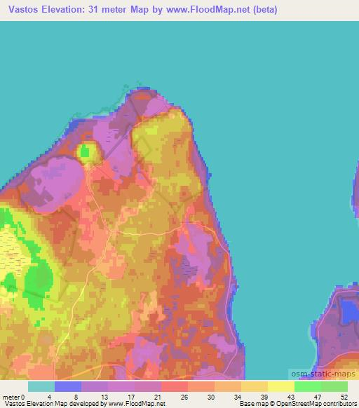 Vastos,Sweden Elevation Map