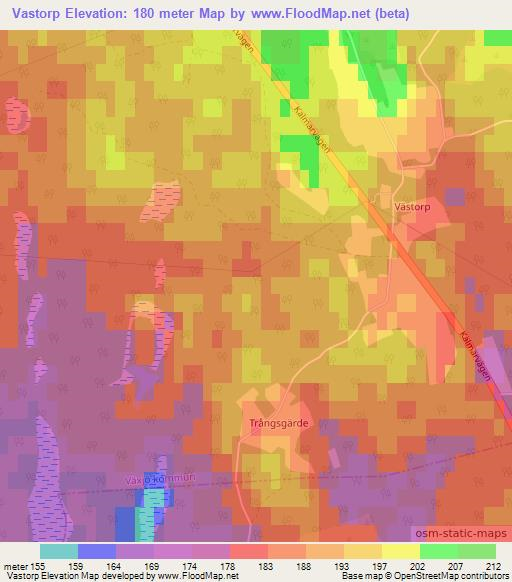 Vastorp,Sweden Elevation Map