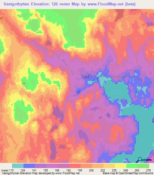 Vastgothyttan,Sweden Elevation Map