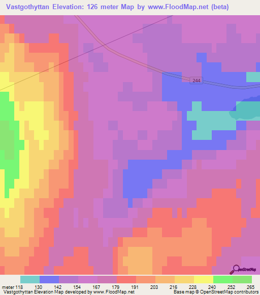 Vastgothyttan,Sweden Elevation Map