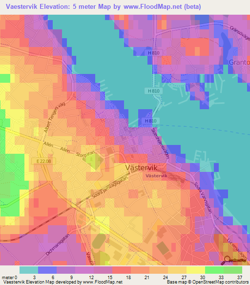 Vaestervik,Sweden Elevation Map