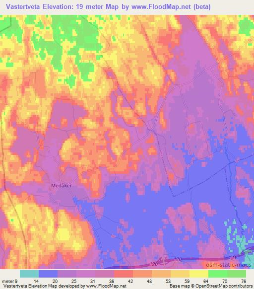 Vastertveta,Sweden Elevation Map