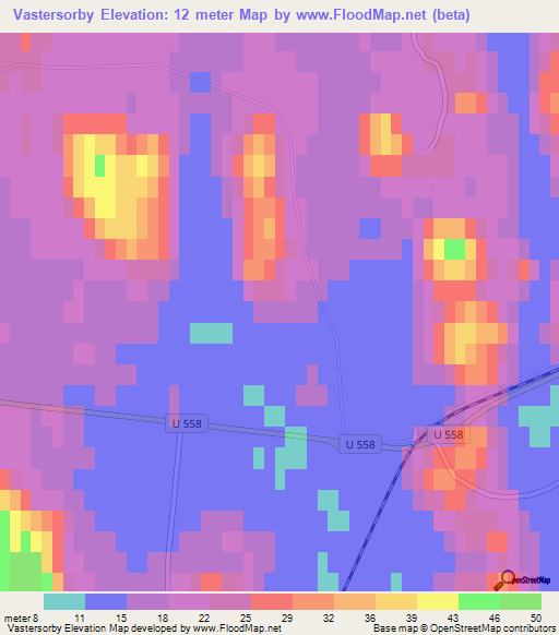 Vastersorby,Sweden Elevation Map