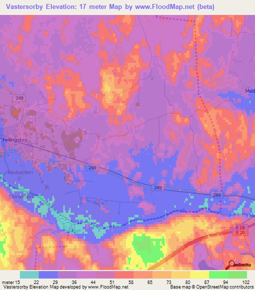 Vastersorby,Sweden Elevation Map