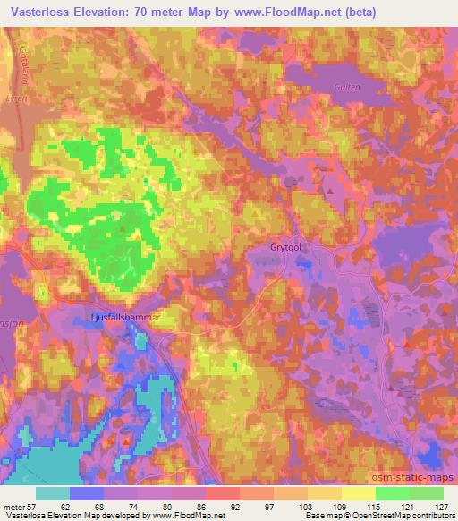 Vasterlosa,Sweden Elevation Map