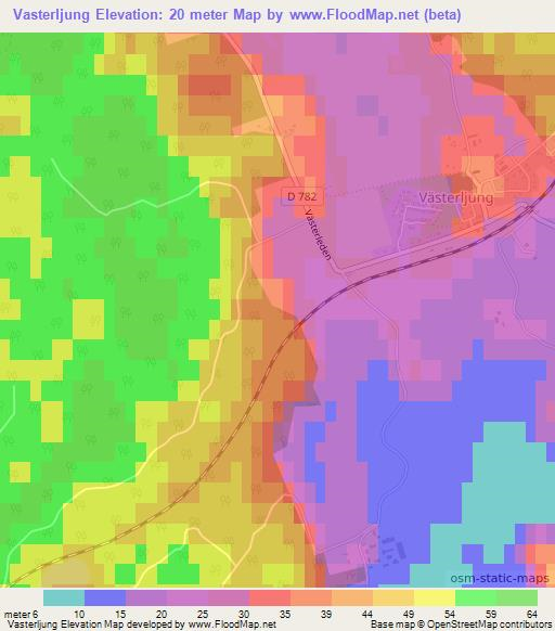 Vasterljung,Sweden Elevation Map