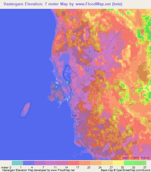 Vastergarn,Sweden Elevation Map