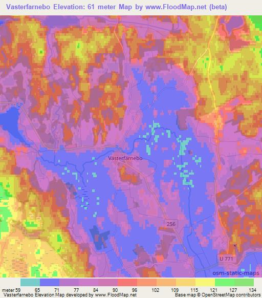 Vasterfarnebo,Sweden Elevation Map