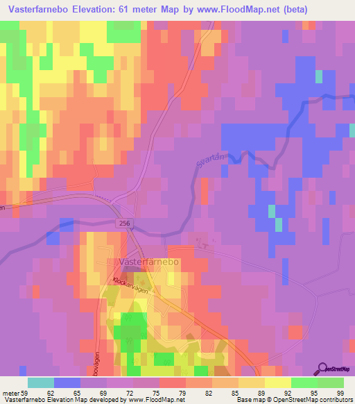 Vasterfarnebo,Sweden Elevation Map