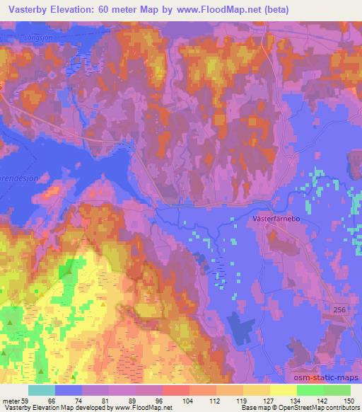 Vasterby,Sweden Elevation Map