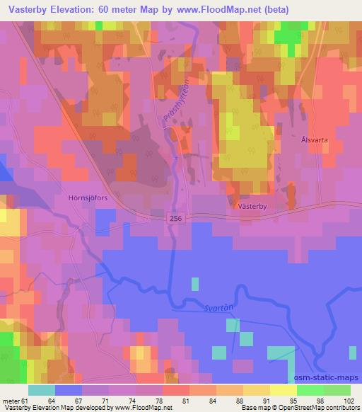 Vasterby,Sweden Elevation Map