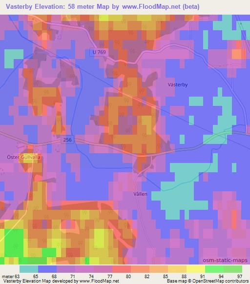 Vasterby,Sweden Elevation Map