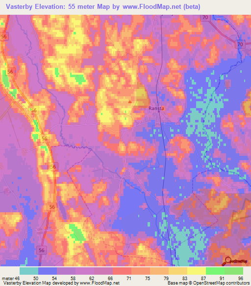 Vasterby,Sweden Elevation Map