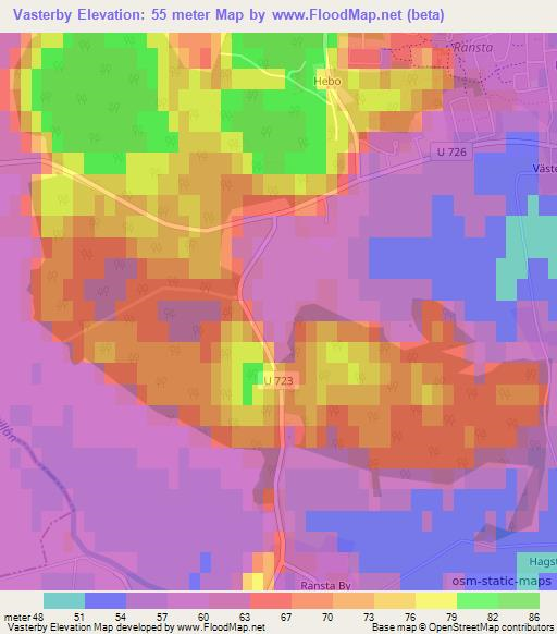 Vasterby,Sweden Elevation Map