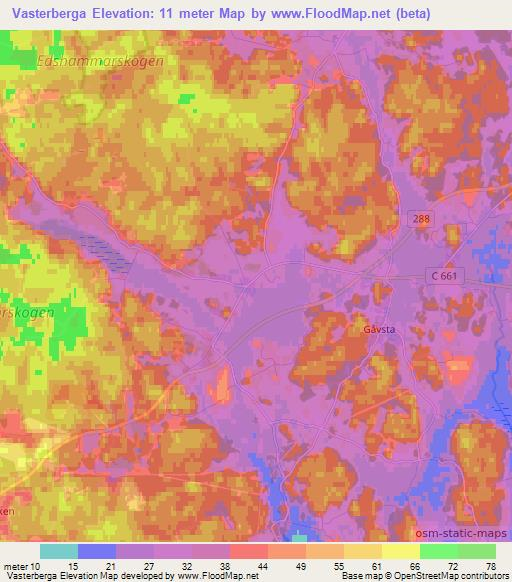 Vasterberga,Sweden Elevation Map