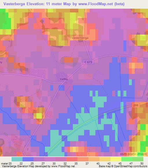 Vasterberga,Sweden Elevation Map