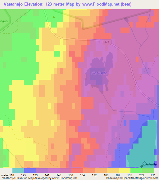 Vastansjo,Sweden Elevation Map