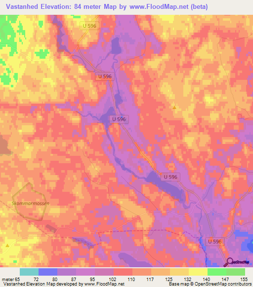 Vastanhed,Sweden Elevation Map