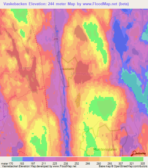 Vaskebacken,Sweden Elevation Map