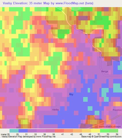 Vasby,Sweden Elevation Map