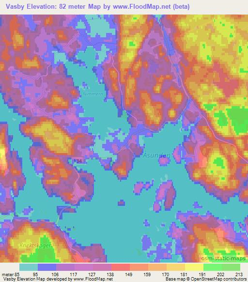 Vasby,Sweden Elevation Map