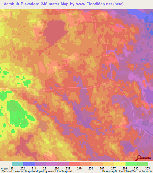 Varshult,Sweden Elevation Map