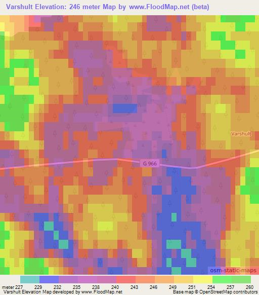 Varshult,Sweden Elevation Map