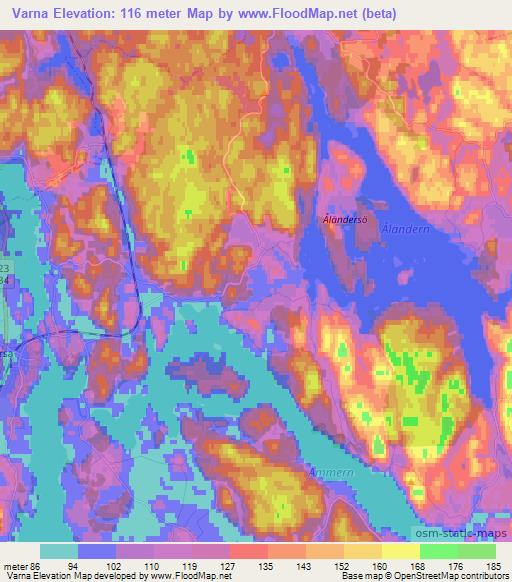 Varna,Sweden Elevation Map