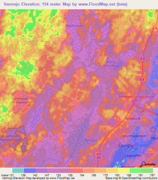 Varmsjo,Sweden Elevation Map