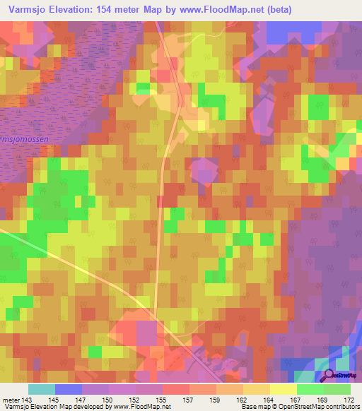 Varmsjo,Sweden Elevation Map