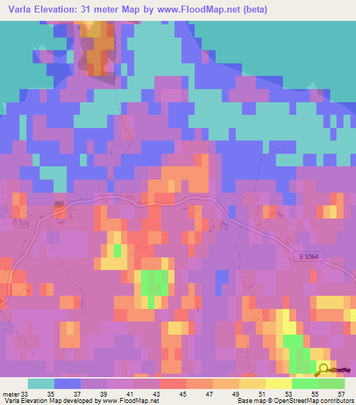 Varla,Sweden Elevation Map