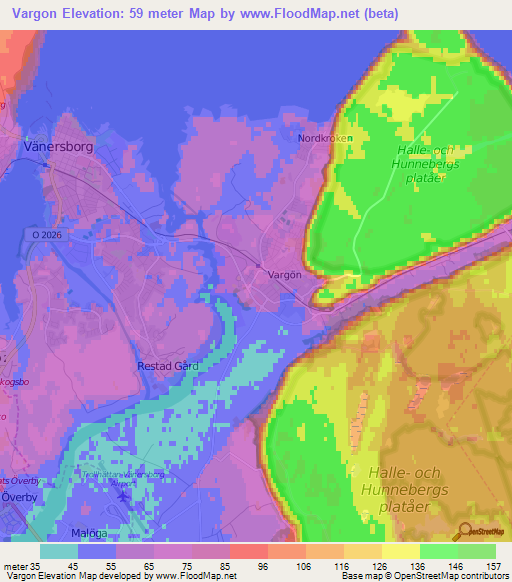 Vargon,Sweden Elevation Map