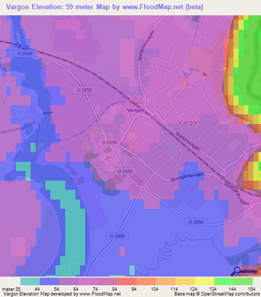 Vargon,Sweden Elevation Map