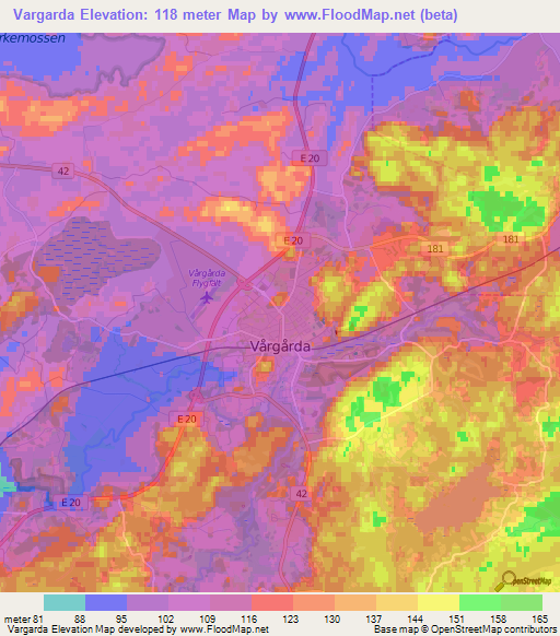 Vargarda,Sweden Elevation Map