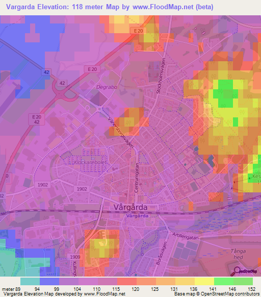 Vargarda,Sweden Elevation Map