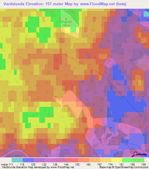 Vardslunda,Sweden Elevation Map