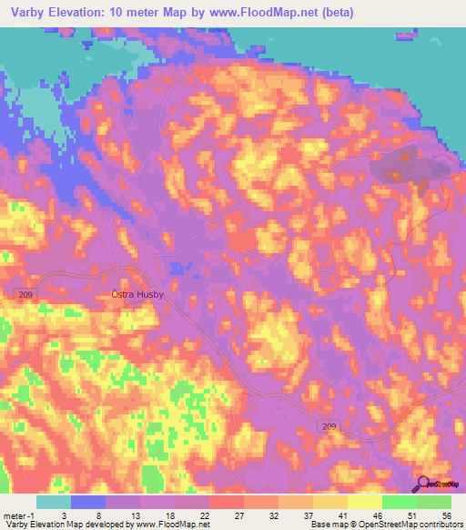 Varby,Sweden Elevation Map