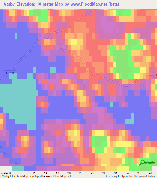 Varby,Sweden Elevation Map