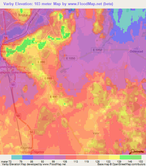 Varby,Sweden Elevation Map