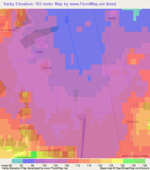 Varby,Sweden Elevation Map