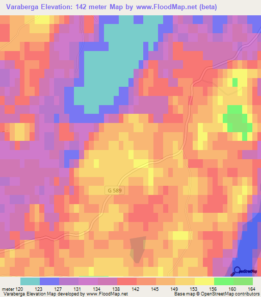 Varaberga,Sweden Elevation Map