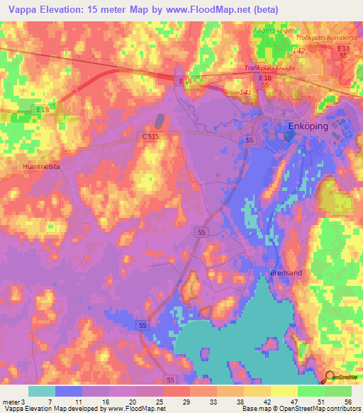 Vappa,Sweden Elevation Map