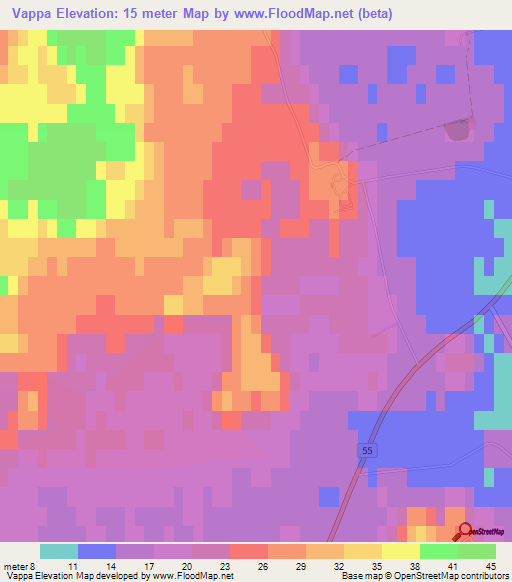 Vappa,Sweden Elevation Map